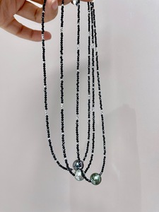 <span class=keywords><strong>Collier</strong></span> tendance pour femme Lucy Jewelry, perles de spinelle naturelle et perles de <span class=keywords><strong>Tahiti</strong></span> en or 18 carats, qualité AAAAA, 10-11 mm, chaîne à maillons - Product Image 6