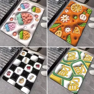 Vente chaude 3D expansion fleur doux diatomée <span class=keywords><strong>tapis</strong></span> de bain antidérapant <span class=keywords><strong>absorbant</strong></span> l'eau <span class=keywords><strong>tapis</strong></span> de sol pour l'<span class=keywords><strong>entrée</strong></span> de la maison Style moderne - Product Image 3