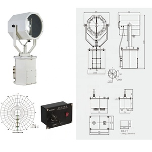 TZ1-N 1000 Wát điều khiển bằng tay searchlight với thủy ngân Xenon Halogen đèn thép không gỉ đèn cơ thể cho dc110v AC220V tàu - Product Image 4