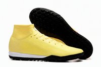 Chaussures de football montantes TF 15ème génération pour hommes, semelle plate avec coussin d'air intégré, semelle intermédiaire en PU, tige en PVC, caoutchouc imperméable