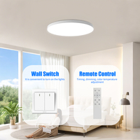Plafonnier circulaire LED RGBIC Joystar blanc, 19+N modes, fonction de temporisation, gradation CCT, télécommande écologique