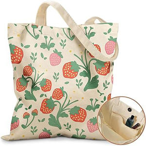 Mode directe écologique coton toile classique sac fourre-tout couleurs mélangées sérigraphie conception esthétique pour promotionnel - Product Image 5