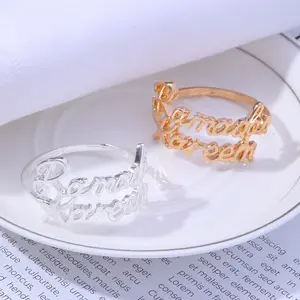 Ramadan Kareem Servet Ringen Legering Goud Zilver Servet Ring Houder Ramadan Kareem Brief Decor Voor Moslim Tafel