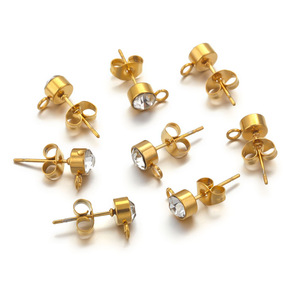 Base para Pendientes de Zirconia Cúbica Aceworks ACS183 de 3 mm |   Aro de Acero Inoxidable Chapado en Oro PVD de 18K con Circonita Cúbica para Fabricación de Joyería DIY - Product Image 5