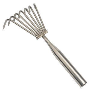 Outils de pêche en mer en acier inoxydable argenté : Râteau de plage et outil de défrichage <span class=keywords><strong>pour</strong></span> la plantation de fleurs, la recherche d'huîtres, de crabes et de coquillages - Product Image 5