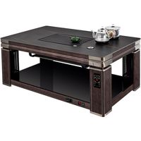 Table basse chauffante électrique intelligente tout-en-un à 2 niveaux avec fonctionnement silencieux et économe en énergie pour les rassemblements familiaux