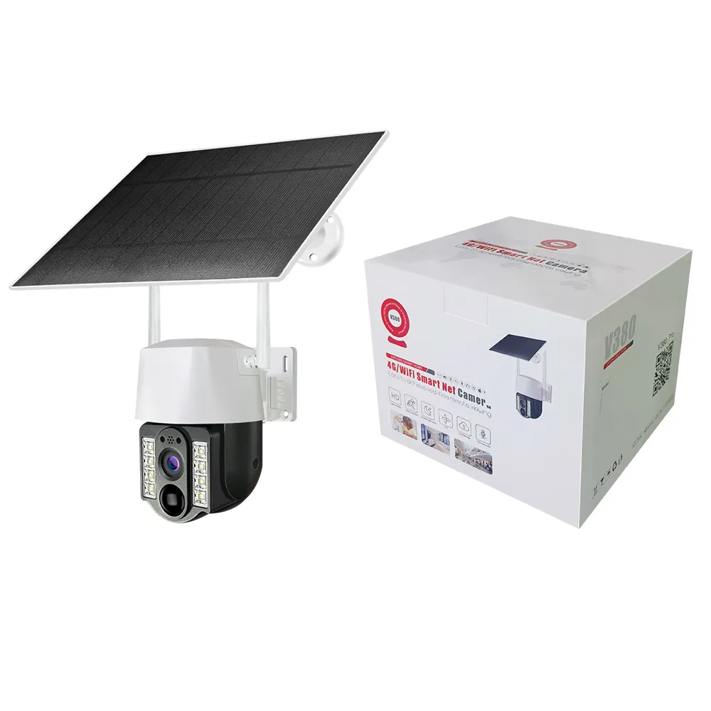 ODM Wifi batteria solare 1080P telecamera PTZ impermeabile sistema di energia solare a cupola esterna telecamera IP resistente alle intemperie