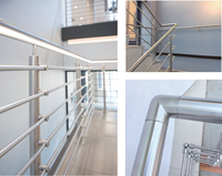 Rampe d'escalier en acier inoxydable avec câble, design moderne Homedeco, application extérieure pour villa, garantie totale de plus de 5 ans