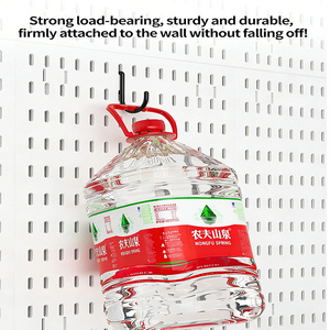 Organisateur mural en plastique avec crochets et paniers pour outils de garage, cuisine, aspirateur, solution de rangement - Product Image 4