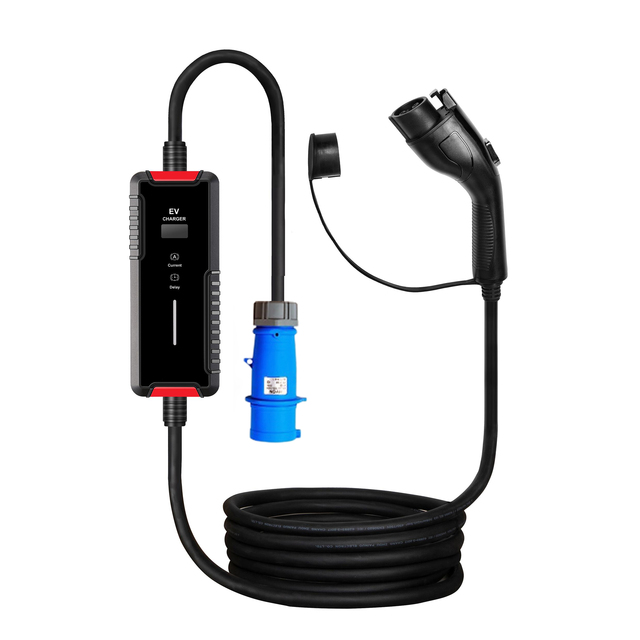 Type1 Single-phase 32A 7KW Current Adjustable IP65 EV Portable 5M Cable Level 2 EV Charger for Tesla US Car