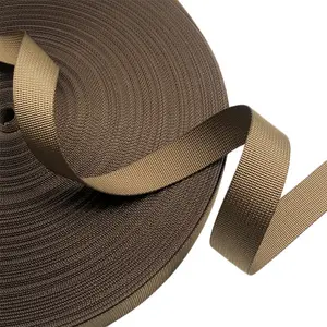 Kunden spezifische 1 ''2" 25MM 50MM schwarz braun Polyester Gurtband Hut bänder flach gewebte Gurtband Zelt gurte