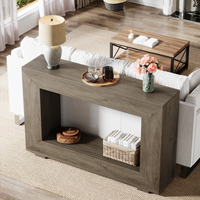 Table console ronde en corne de style rustique industriel, table de canapé d'entrée avec rangement pour couloir, style animal, fabrication artisanale