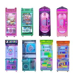 Máquina de juego de peluches operada por monedas, tipo grúa de garra rosa de gran tamaño, con simulador de tijeras para muñecas de juguete de una sola pieza, fabricada por Name - Product Image 1