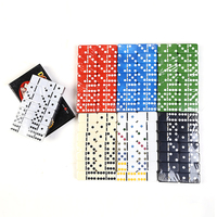 Ensemble de dominos à pois de couleur 28 pièces, jouet en plastique amusant en boîte simple pour jeu décontracté pour la maison, la famille et les voyages