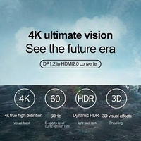 Adaptateur actif Justlink 0,2 m DP vers HDMI, prend en charge la résolution 4K 60 Hz, câble adaptateur ultra haute définition DP vers HDMI pour moniteur HDTV