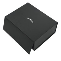 Boîte cadeau magnétique noire avec logo en relief, doublure en éponge, biodégradable et recyclable pour bougies, chaussures et chapeaux personnalisés