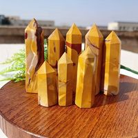 Colonne de cristal de jaune d'œuf naturel en gros - Décoration Feng Shui pour bureau et maison, cadeau unique pour la fête des mères et Pâques