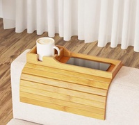 Pliable bambou en bois canapé accoudoir plateau Table pliable canapé bras collations boissons plateaux de service pour salon maison