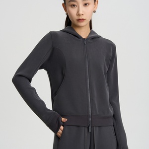 2025 Spring Modal Sports Jacket Comfortable All-Season Cardigan Sand Wash Air <b>Sense</b> Hood Front Logo Anti-Pilling Knitted - Product Image 3