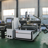 Router CNC Lineal ATC 1325 con Cambio Automático de 12 Herramientas, Husillo de 9kW y Mesa de Vacío para Muebles y Puertas de Gabinetes