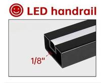 Système de garde-corps en verre en U personnalisable et moderne avec éclairage LED intégré, en acier inoxydable et aluminium durable, certifié ISO9001
