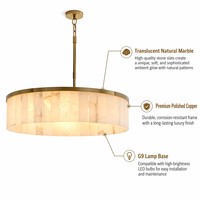 Lustre suspendu moderne de style nordique de luxe en marbre, réglable en hauteur, design créatif pour salon et salle à manger