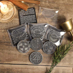 Rey Salomón Premium aleación <span class=keywords><strong>de</strong></span> bronce esmalte duro Ritual talismán Júpiter amuleto moneda símbolos sagrados protección riqueza meditación - Product Image 3