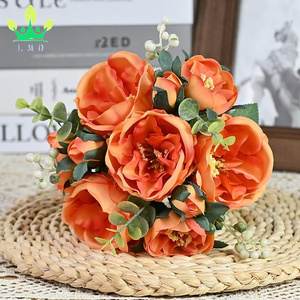 10 Têtes <span class=keywords><strong>Hibiscus</strong></span> <span class=keywords><strong>Bouquet</strong></span> De Mariage <span class=keywords><strong>Mariée</strong></span> Pivoines Bouquets Fleur Artificielle De <span class=keywords><strong>Mariée</strong></span> pour Lancer Tissu De Soie Flore Vase De Fête De Mariage - Product Image 6