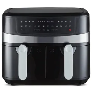 Dual Zone Air Fryer 8L Digital 1700W Double Drawer Air Fryer With Smart Finish Match Cook Function 2 Basket Double Air Fryer