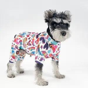 Yavru giysi dört bacaklı yaz ince pijama nefes Teddy Schnauzer küçük pet köpek kedi giysileri