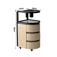Chariot de Salon Courbé de Luxe Moderne avec Support pour Sèche-Cheveux - Chariot de Coiffeur Roulant Multi-Tiroirs et Organisateur de Rangement pour Produits de Beauté