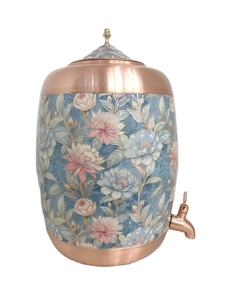 Distributeur d'eau en cuivre pur imprimé de qualité supérieure de 8 litres / Matka avec robinet anti-fuite, design classique pour la maison et le bureau, bienfaits ayurvédiques pour la santé - Product Image 5