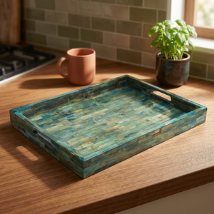 Handmade Natural Wood Rectangular Serving Tray Elegant Bone Design Multiple Sizes Disposable Home Decor Kitchenware - Product Image 6