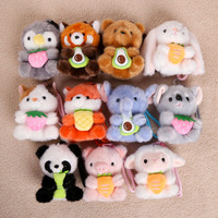 Zittend fruit-houdend dierenhangertje internet-beroemd schattig lief bamboe-knuffelende beer pluche speelgoed polyester 31-50cm