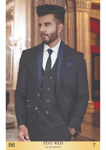 ชุดสูทเบลเซอร์ผู้ชายสามชิ้นที่มีอิทธิพลทางวัฒนธรรมสำหรับงานแต่งงานในโอกาสของครอบครัวและงานเลี้ยงรับรองอย่างเป็นทางการ - Product Image 4