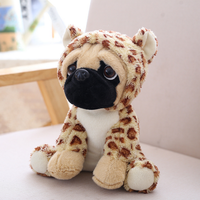 Nouveau design emulational peluche bouledogue français jouet beaux vêtements en peluche chien jouet animal en peluche pour cadeaux