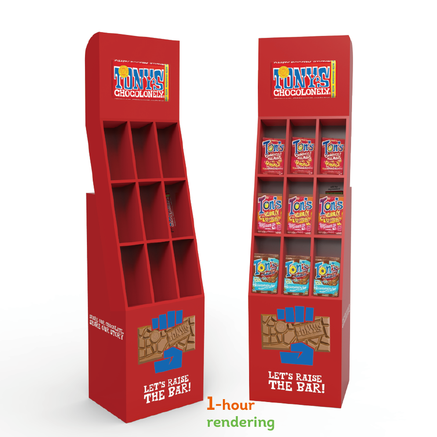 Apache Customized Cardboard Display Stand Light Duty Floor Chocolate Supermarket Rack — view 1