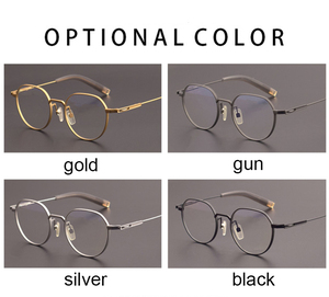 DLX108 Classic Pure Titanium Full Frame Retro Art Eyeglasses Moda Diamond Anti-Blue Light Patrón sólido para hombres <span class=keywords><strong>y</strong></span> mujeres - Product Image 3