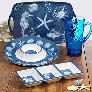 Màu xanh không thể phá vỡ melamine Bộ đồ ăn sang trọng Bộ sưu tập bàn bền vững cho khách sạn và nhà hàng - Product Image 3