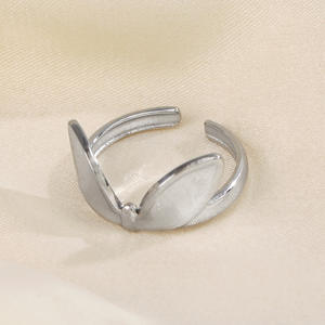 Anillo abierto con textura de alta calidad, Orejas de conejo, anillos geométricos encantadores traviesos, joyería de acero inoxidable de estilo étnico Hip Hop - Product Image 4