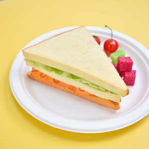 Assiettes jetables en bagasse de canne à sucre écologiques 100% compostables de 9 pouces pour gâteaux, pizzas, micro-ondes et résistantes à l'huile - Product Image 3