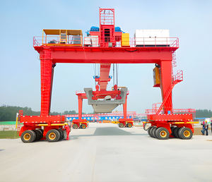 מנוף גשר <span class=keywords><strong>RTG</strong></span> איכותי 25 טון 50 טון 60 טון עם צמיגי גומי להרמת מכולות, בקרת PLC, מנוף גשר מהיר למכירה - Product Image 1