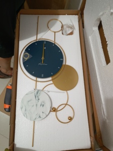 Wholesale Popular Creative Nordic Iron Marble Cheap 3d Home Art Decoration <strong>Wall</strong> <strong>Clock</strong> for Living Room - Product Image 4