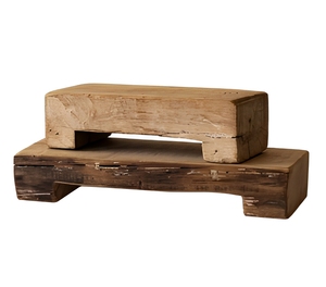 Étagère murale rectangulaire vintage en bois indien, support décoratif éco-responsable fait main pour salon et chambre à coucher - Product Image 2