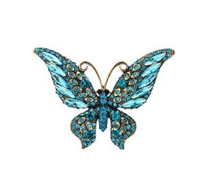 Broches de Mariposa con Cristales de Colores, Aleación Plateada, Accesorio de Joyería para Mujer, Regalo para Bodas y Fiestas - Product Image 2
