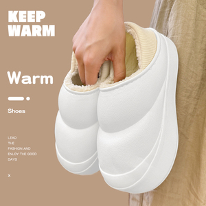 Vente chaude à la mode EVA plate-forme femmes hommes intérieur chaussures décontractées hiver en peluche semelle souple confort antidérapant bande élastique plat avec - Product Image 6