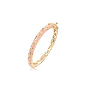 Braccialetto in smalto alla moda per bambini in <span class=keywords><strong>oro</strong></span> placcato gioiello a forma quadrata con zircone con apertura cava per donna 925 braccialetti in argento - Product Image 1