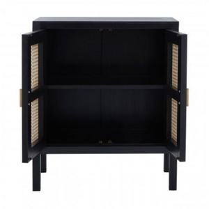 Luxury Black ASH Wooden <b>Frame</b> Sideboard Cabinet Rattan Doors Traditional Design for Living Room/Bedroom Home Hotel Furniture - Product Image 3