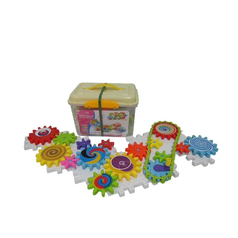 Kids diy toys plastic gear block handheld brain game