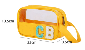 Trousse de Toilette de Voyage Imperméable et Portable avec Patch Lettre en Chenille et Paillettes pour un Maquillage Clair - Product Image 3